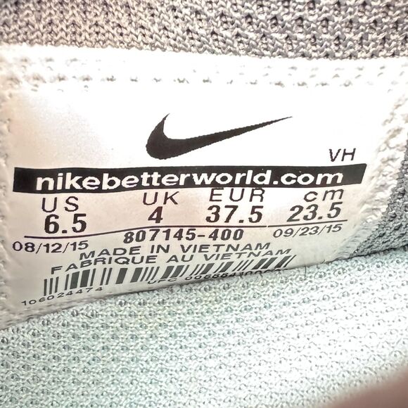 Nike FS Lite Run 3 Running Shoes Womens Size 6.5 Gray Teal Aqua Mesh 807145-400 - Picture 10 of 10